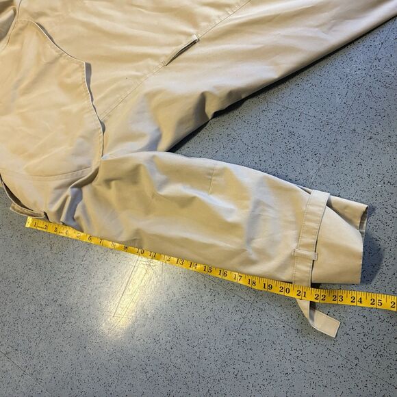 VTG London Fog Maincoats Trench Coat Beige Double Breasted Belted 10 Reg Lined - Picture 16 of 16